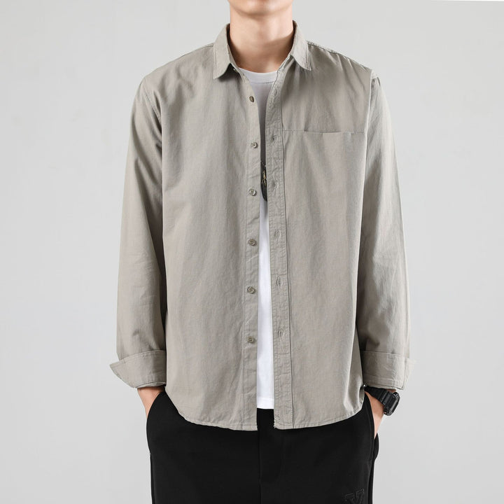 Herren Lockeres Baumwoll-Overshirt mit Brusttasche und leichter Struktur Echo Archiv