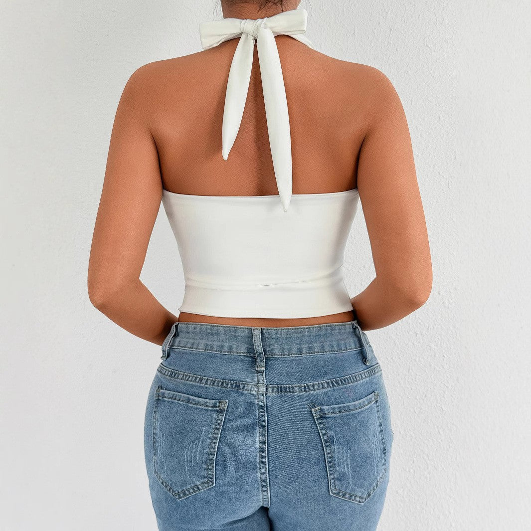 Damen Halterneck Top mit Reißverschluss Echo Archiv
