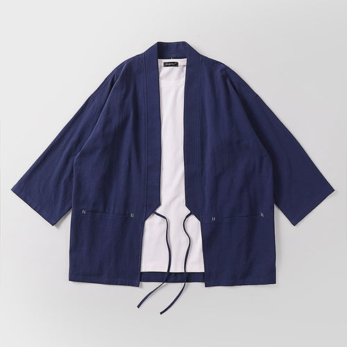Unisex Kimono-Haori-Jacke mit Bindegürtel und dreiviertelärmeln Echoarchiv
