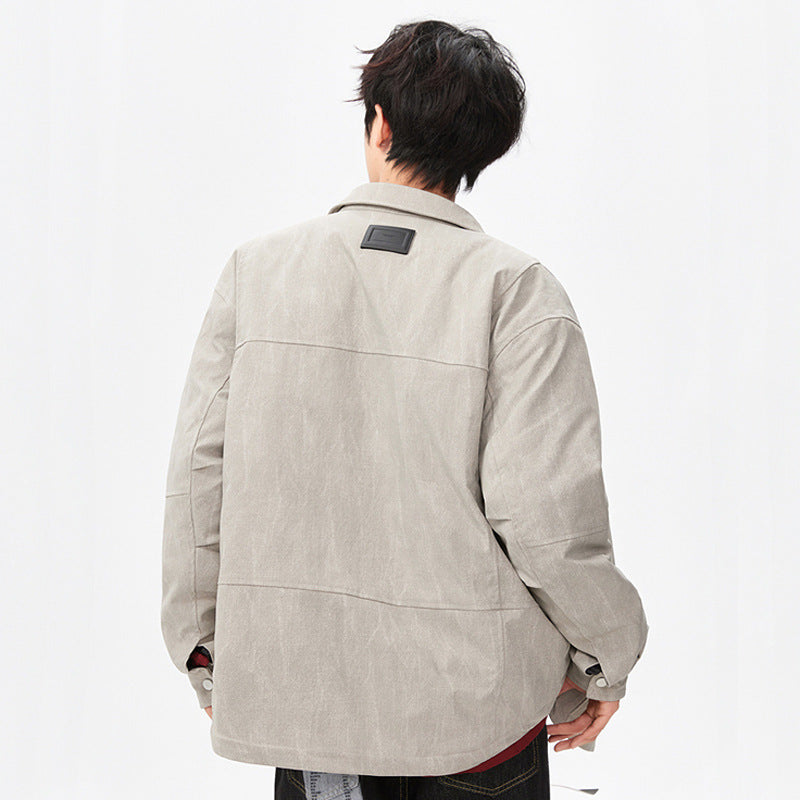 Herren gesteppte, gefütterte Canvas-Utility-Jacke mit Druckknöpfen Echo Archiv
