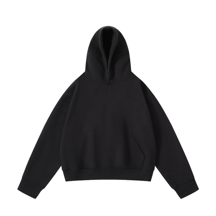 Unisex schwerer Oversize-Kapuzenpullover mit doppellagiger Kapuze Kängurutasche und breitem Rippbund Echo Archiv