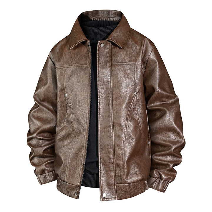 Herren Modische Kunstleder-Bomberjacke Echo Archiv