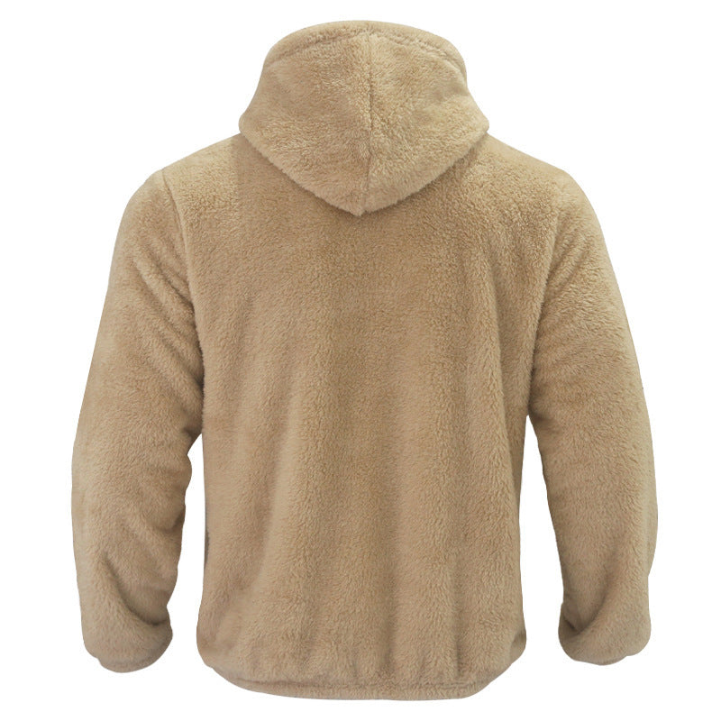 Herren kuschelige Fleecejacke mit Kapuze und praktischen Reißverschlusstaschen Echoarchiv