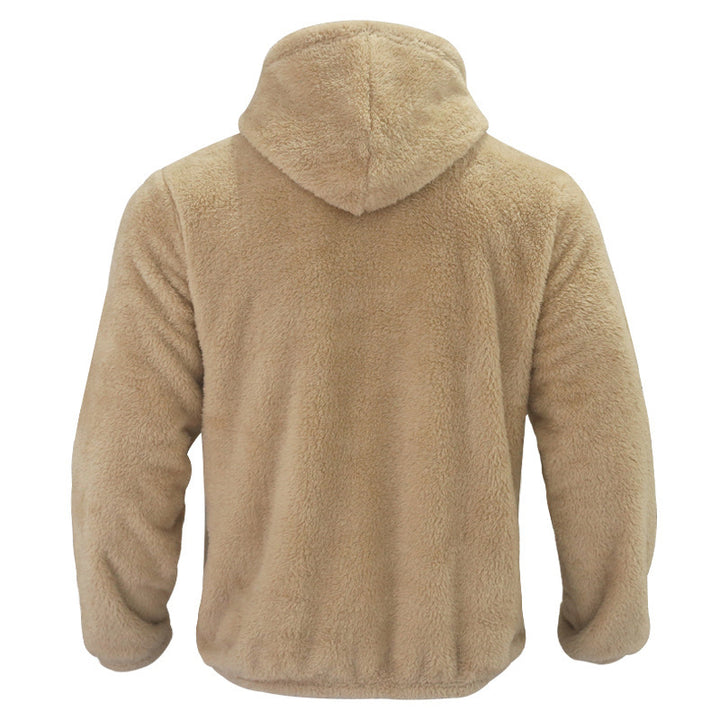 Herren kuschelige Fleecejacke mit Kapuze und praktischen Reißverschlusstaschen Echoarchiv