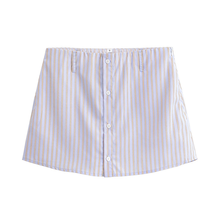 Damen Oversize-Hemdbluse mit feinen Längsstreifen, Brusttasche und abgerundetem Saum Echo Archiv