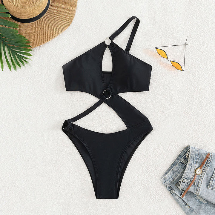 Damen Einteiliger Badeanzug mit modischem Cut-Out-Design und verstellbaren Trägern Echo Archiv