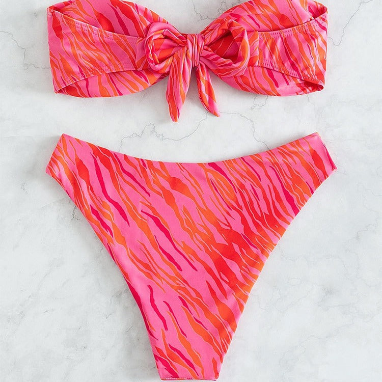 Damen Bandeau-Bikini mit modernem Leopardenmuster Echo Archiv
