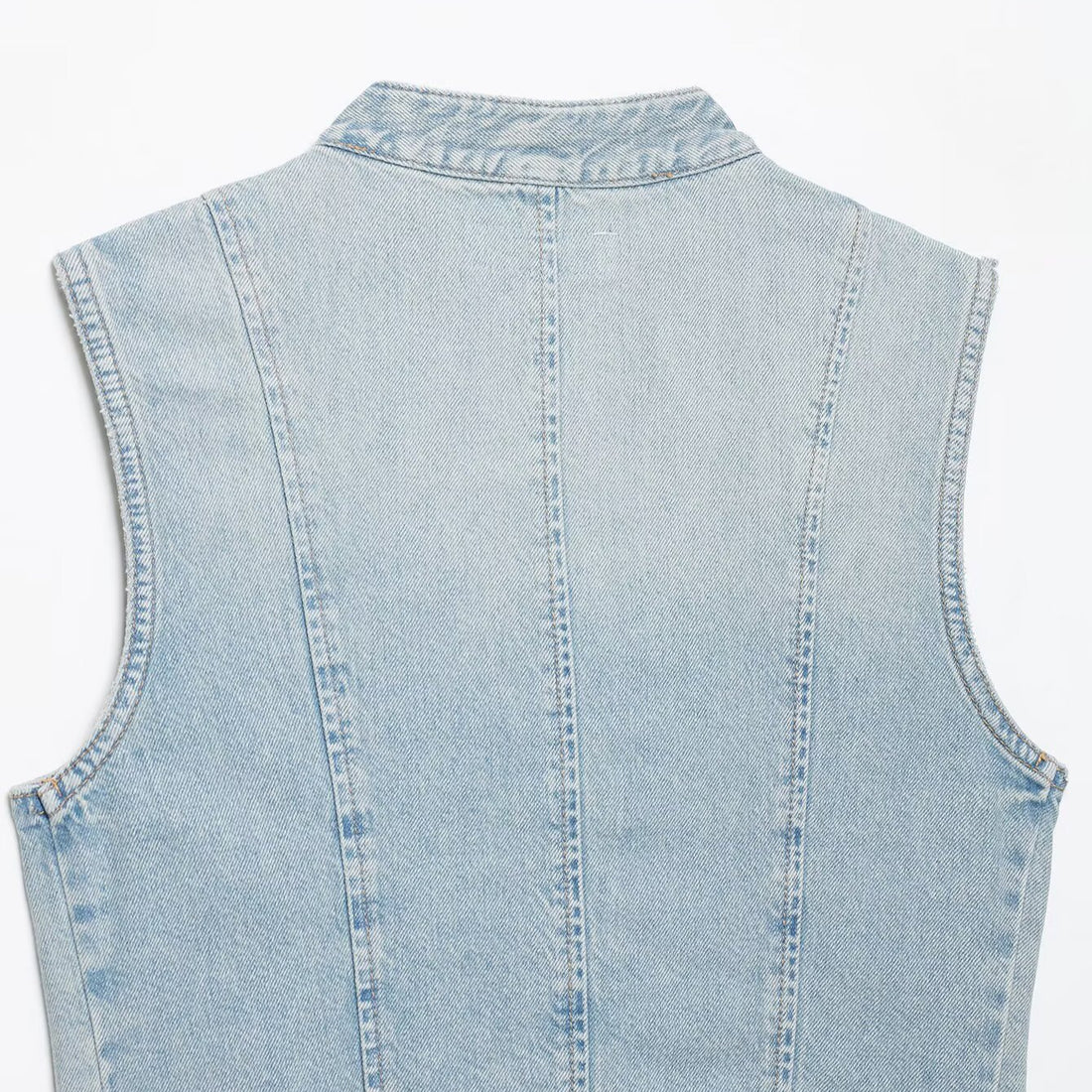 Damen Jeansweste im Military-Look mit Stehkragen und dekorativer Druckknopfleiste Echoarchiv