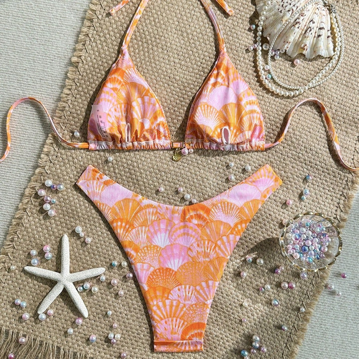 Damen Triangel-Bikini mit Muschel-Muster Echo Archiv