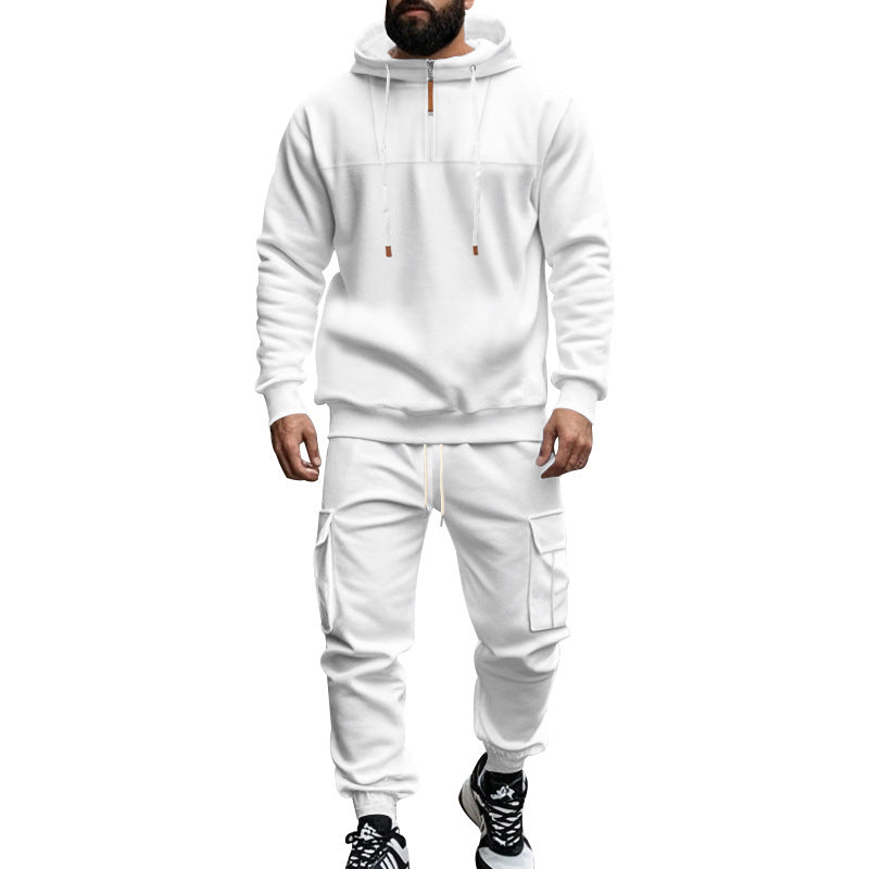 Herren komfortabler Hoodie- und Jogginganzug mit praktischen Cargo-Taschen und hohem Kragen Echoarchiv