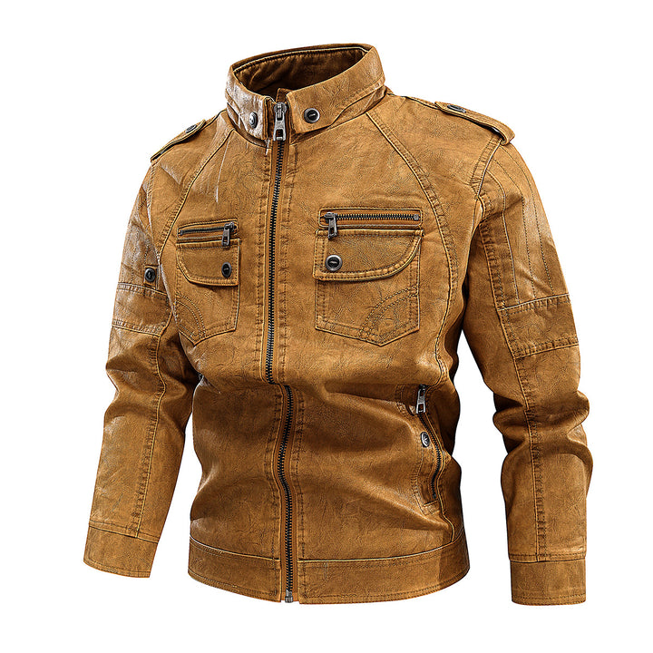 Herren stylische Bikerjacke mit praktischen Taschen und hochgeschlossenem Kragen Echoarchiv