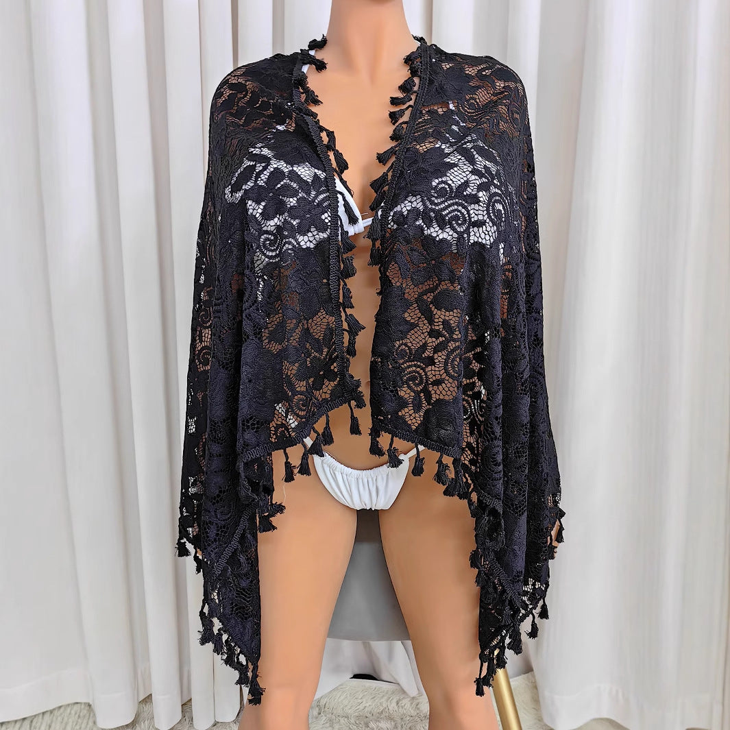 Damen Häkel-Strandsarong mit eleganten Fransen Echo Archiv