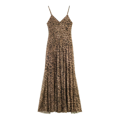 Damen Maxikleid mit elegantem Leo-Print und fließendem Schnitt Echo Archiv