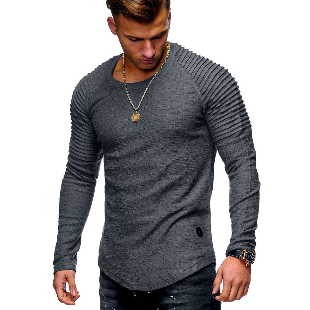 Herren langarm Shirt mit strukturierten Ärmeln Echoarchiv