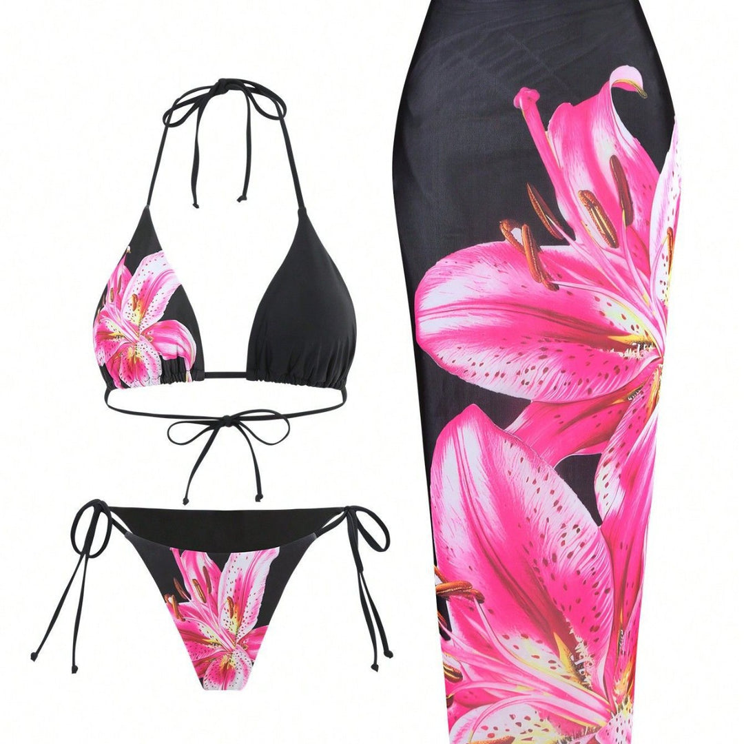 Damen Strand-Bikini-Set mit lässigem Maxi-Rock Echo Archiv