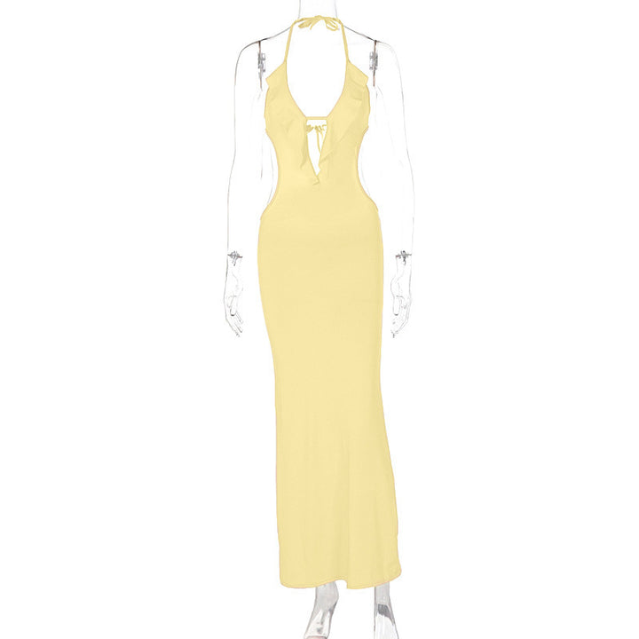 Damen Maxikleid mit Rüschendekor und figurbetontem Schnitt Echo Archiv