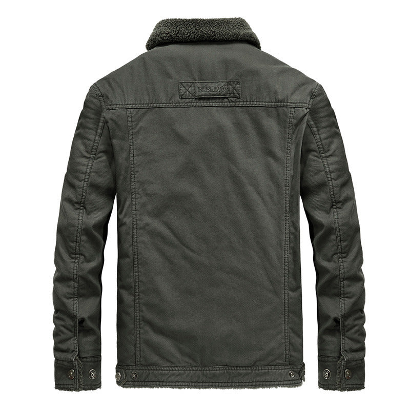 Herren Robust verarbeitete Canvas-Blousonjacke mit vollem Sherpa-Innenfutter und Utility-Taschen Echo Archiv