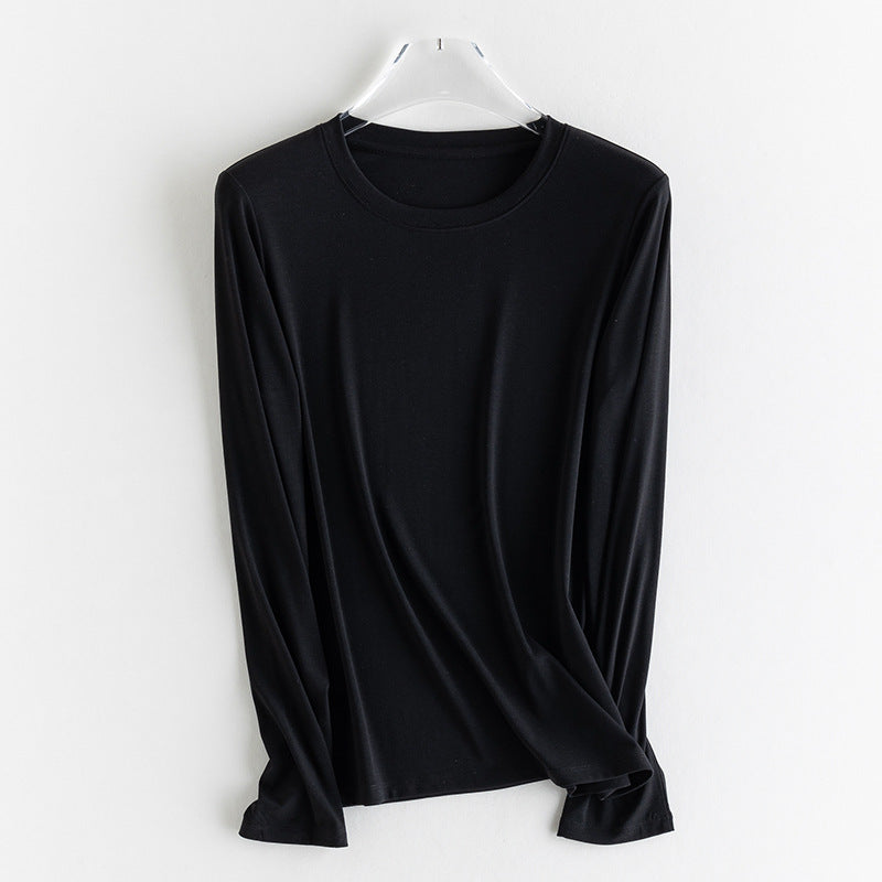 Damen Feines Longsleeve aus elastischem Modal-Jersey mit Rundhalsausschnitt und figurumspielendem Fall Echo Archiv
