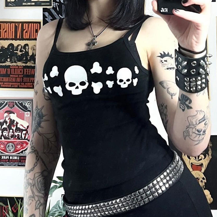 Damen Tanktop mit auffälligem Totenkopf-Design Echo Archiv