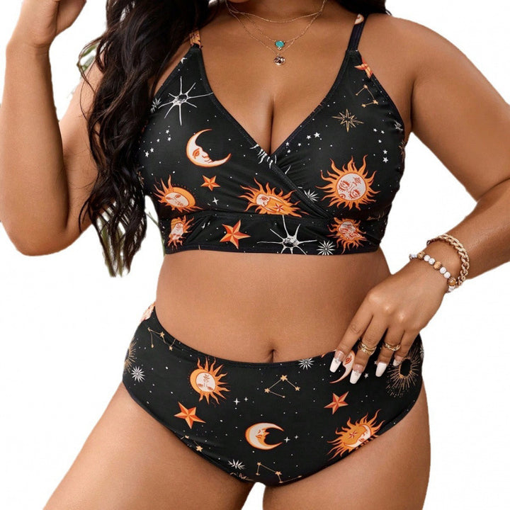 Damen Triangel-Bikini mit gebundenem Oberteil und verspieltem Sternenmuster Echo Archiv