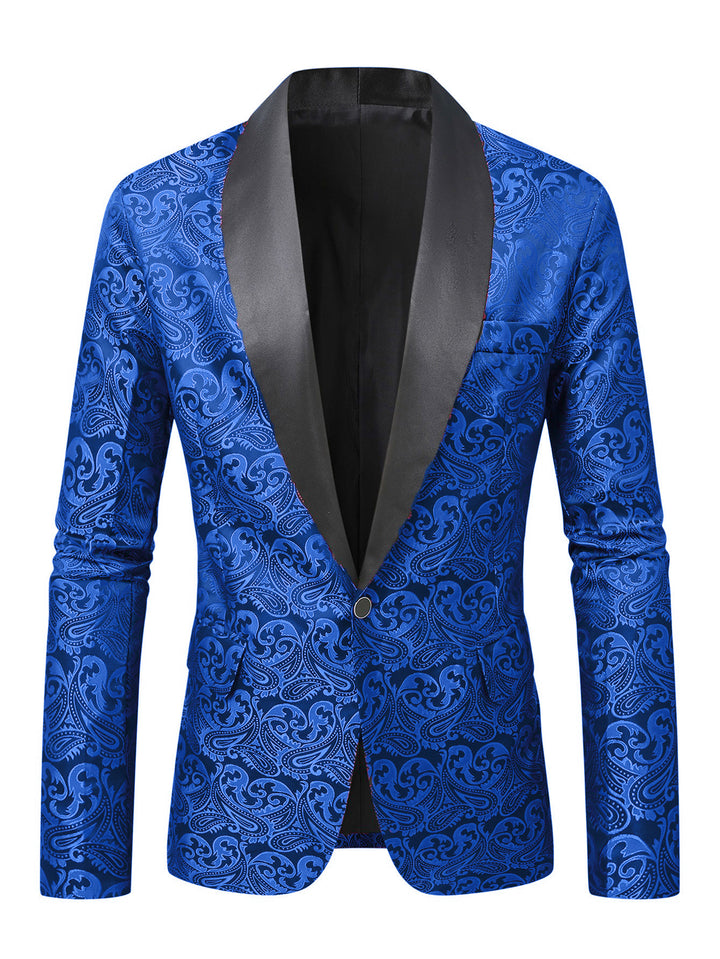 Herren eleganter Pailletten-Blazer mit Paisley-Muster Echoarchiv