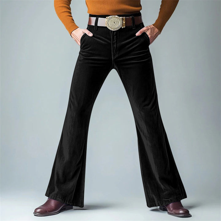 Herren lässige Flared-Hose aus hochwertigem Komfortstoff mit elegantem Schnitt Echoarchiv
