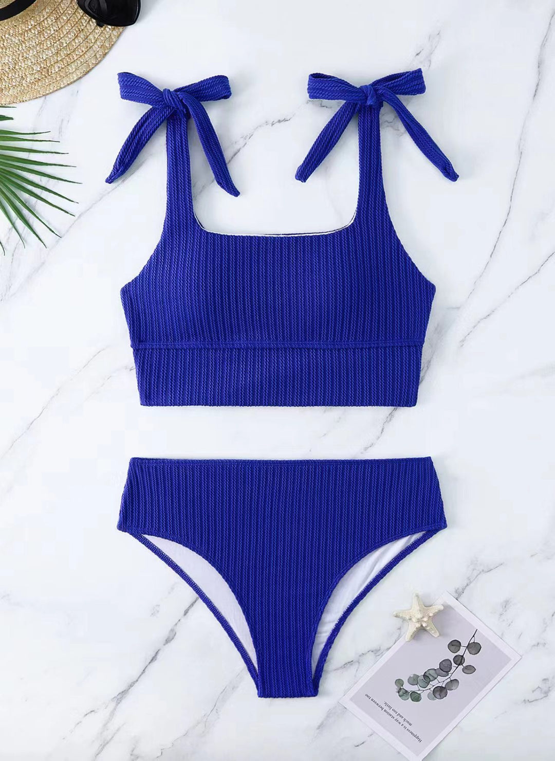 Damen Bikini-Set mit trendigem Rippdesign und verstellbaren Bindeträgern Echo Archiv