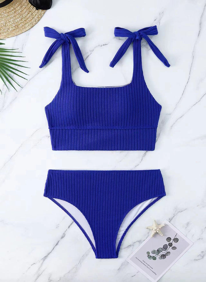 Damen Bikini-Set mit trendigem Rippdesign und verstellbaren Bindeträgern Echo Archiv