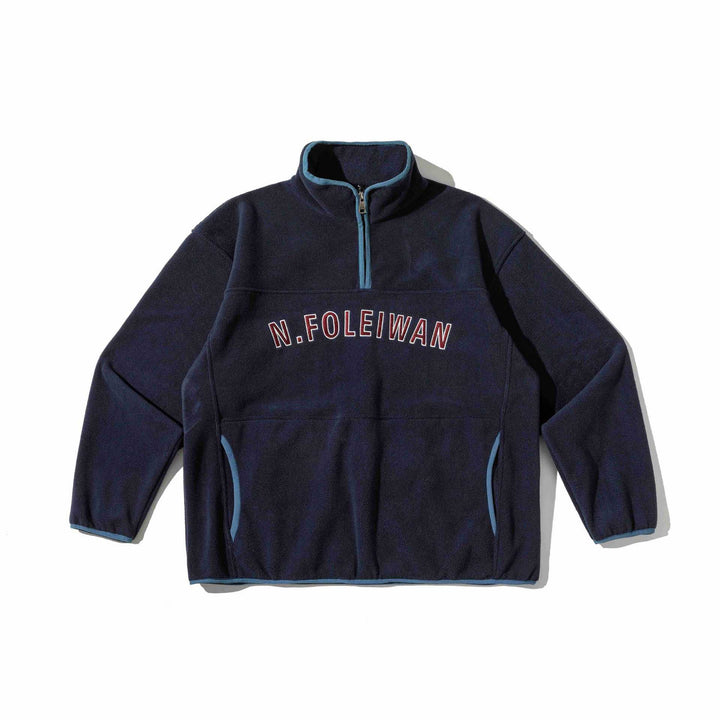 Unisex Fleece-Pullover mit halbhohem Reißverschluss, Kängurutasche und Collegestyle-Stick Echoarchiv