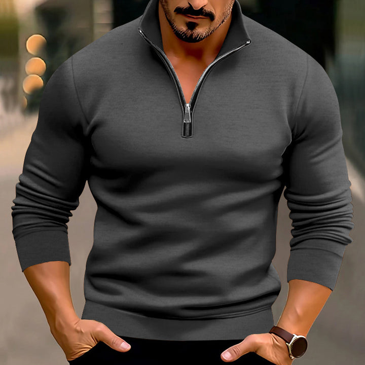 Herren Strickpullover mit halbem Reißverschluss und bequemem Schnitt Echoarchiv