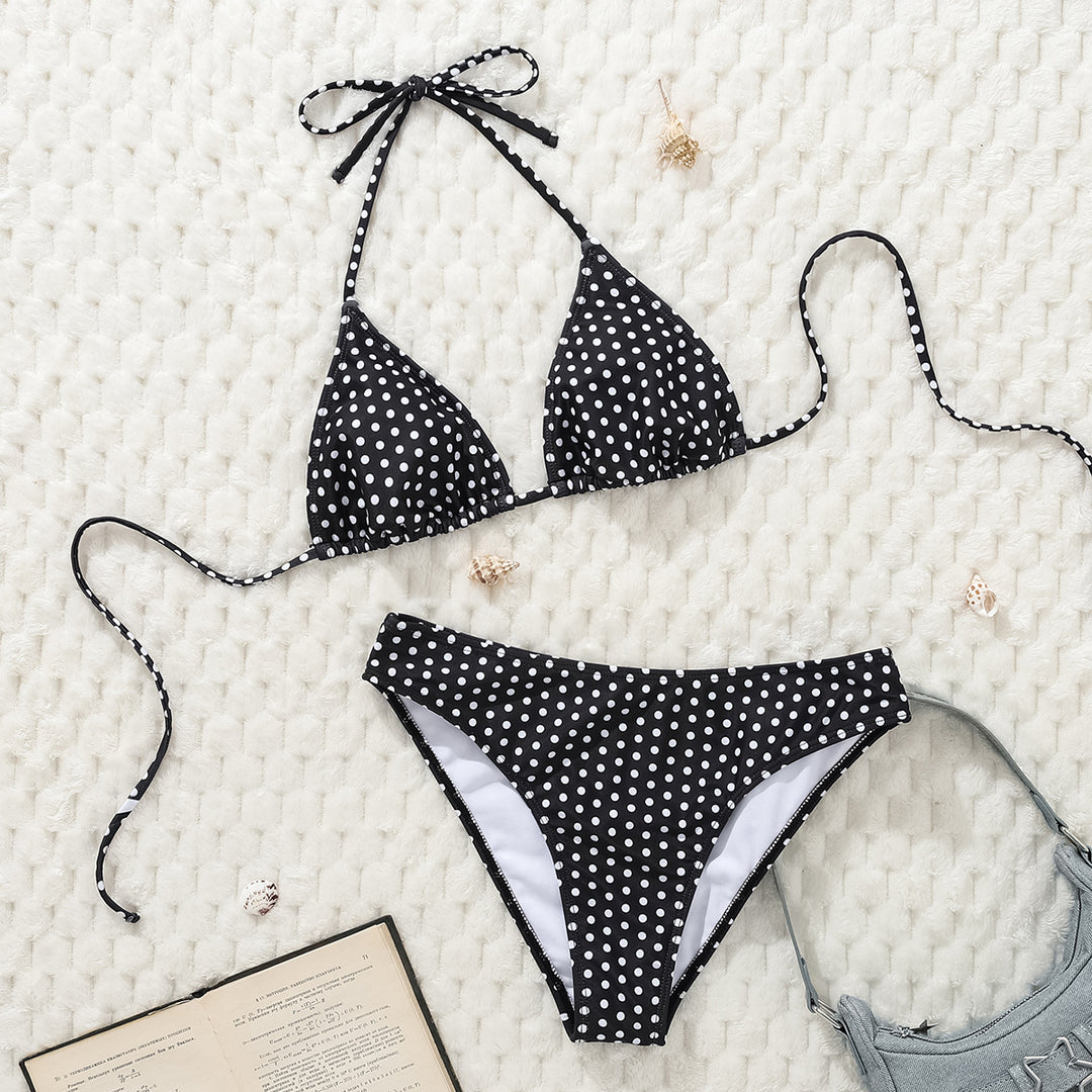 Damen Triangel-Bikini mit verstellbarem Halter und modischem Punktedesign Echo Archiv