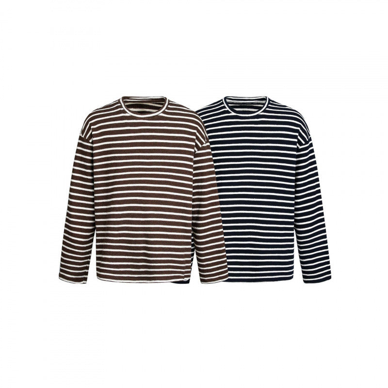 Unisex Maritimes Ringel-Strickshirt mit weitem Schnitt und Rundhals Echo Archiv