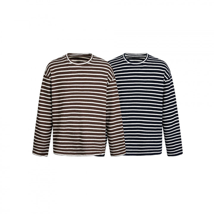Unisex Maritimes Ringel-Strickshirt mit weitem Schnitt und Rundhals Echo Archiv