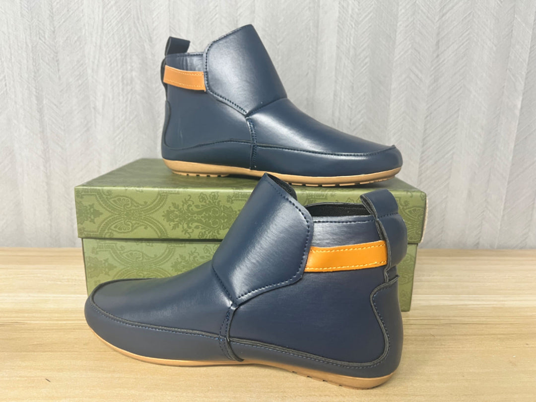 Unisex nan knöchelhohe Lederimitat-Boots mit Klettverschluss und rutschfester Gummisohle Echo Archiv