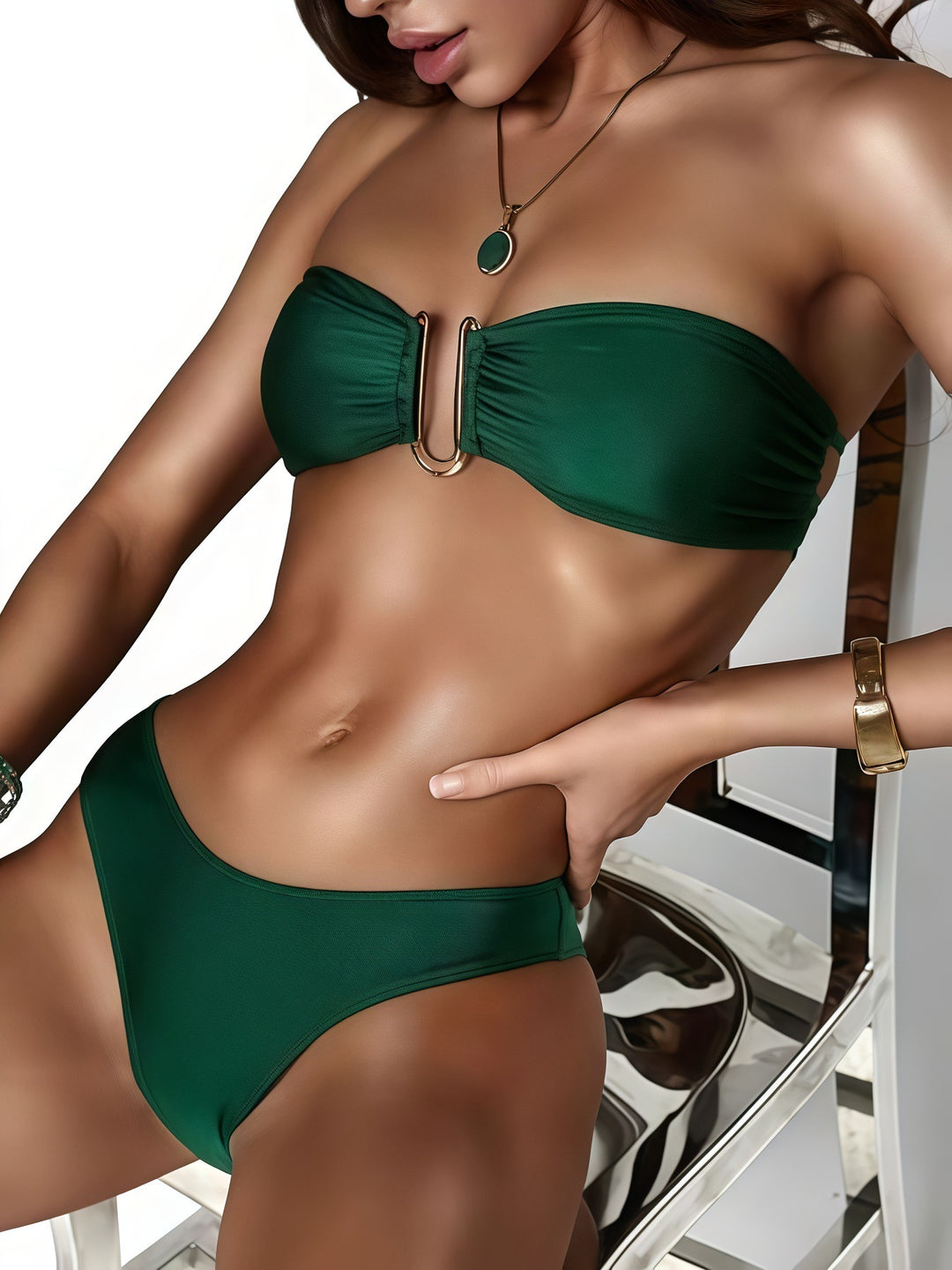 Damen Bandeau-Bikini mit eleganter Schnalle Echo Archiv