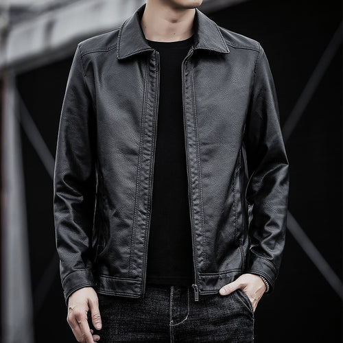 Herren Lässige Kunstlederjacke Echo Archiv