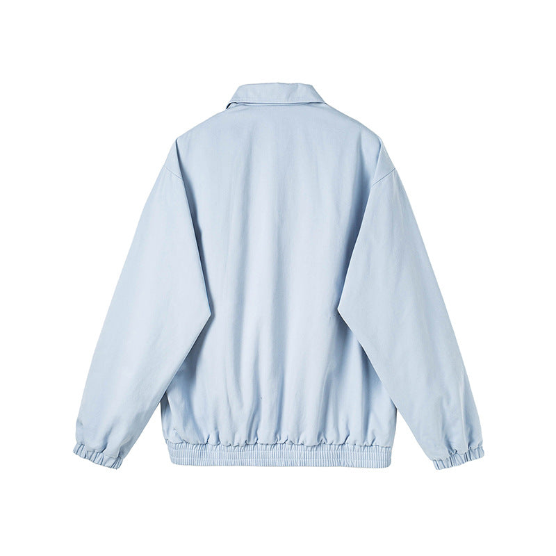 Herren Minimalistische Harrington-Übergangsjacke mit Stehkragen, Kinnschutzriegel und elastischem Saum Echoarchiv