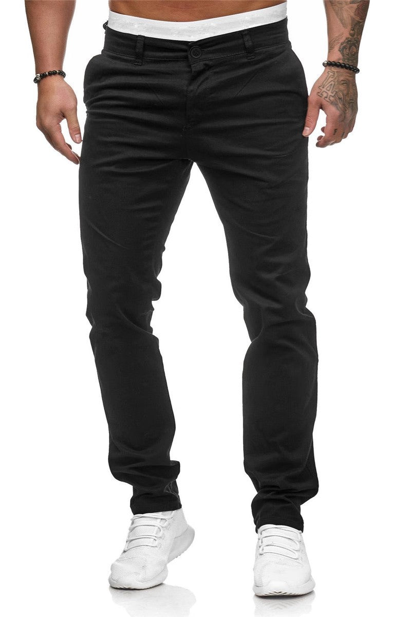 Herren Slim-Fit Chinohosen mit elastischem Bund und praktischen Taschen Echoarchiv