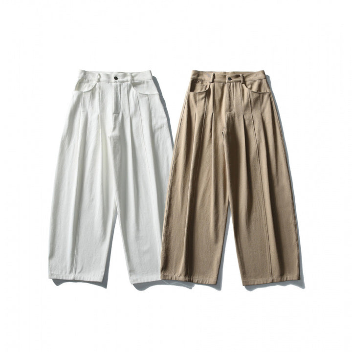 Damen Weite hochtaillierte Culotte-Hose mit Bundfalten und Eingrifftaschen Echo Archiv