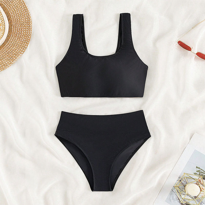Damen Sport-Bikini mit hohem Bund und breiten Trägern Echo Archiv
