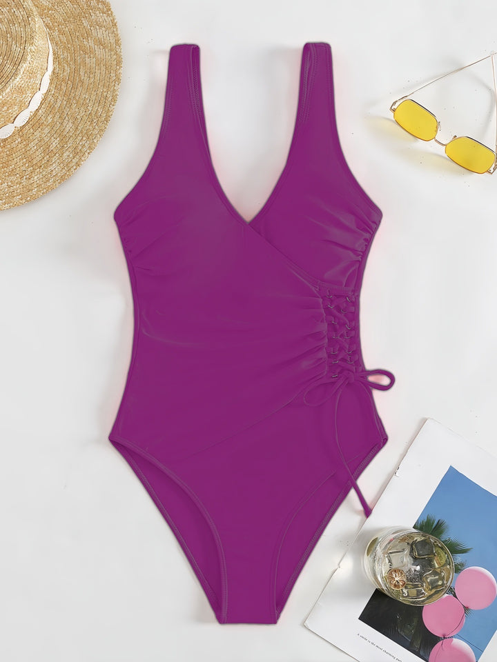 Damen Einteiliger Badeanzug mit raffiniertem Wickeldesign Echo Archiv