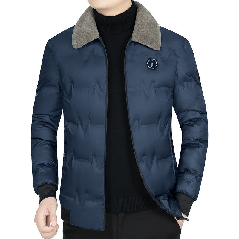 Herren Stepp-Bomberjacke mit Teddykragen und winddichter Außenhülle – Brevano