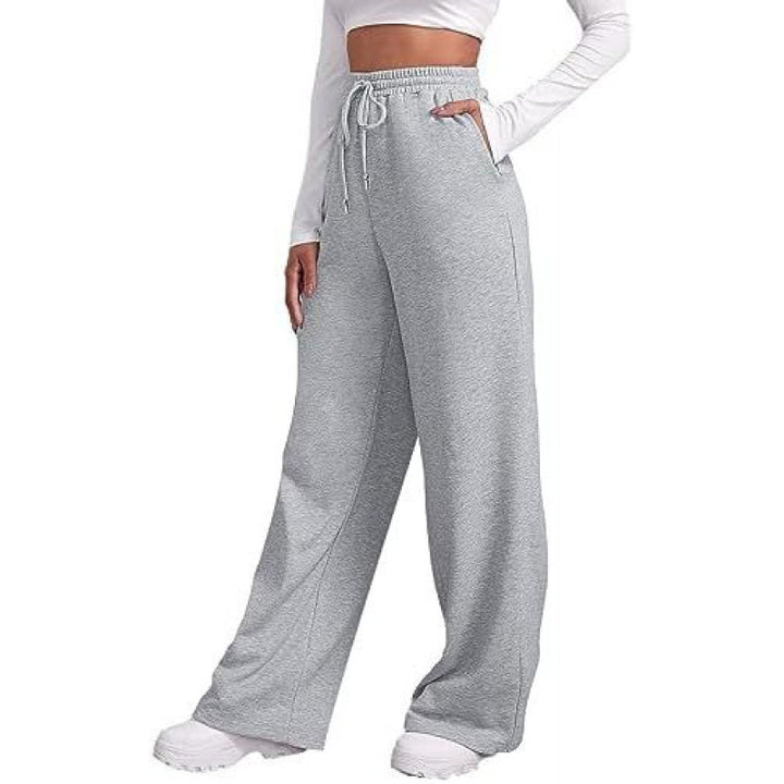 Damen nan fließende High-Waist Palazzo-Loungehose aus leichtem Jersey mit Elastikbund und praktischen Eingrifftaschen Echo Archiv