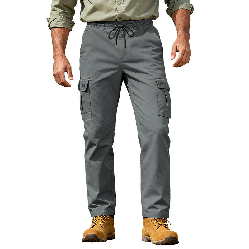 Herren Utility-Cargo-Hose mit elastischem Bund, verstellbarem Kordelzug und Mehrfachtaschen Echoarchiv