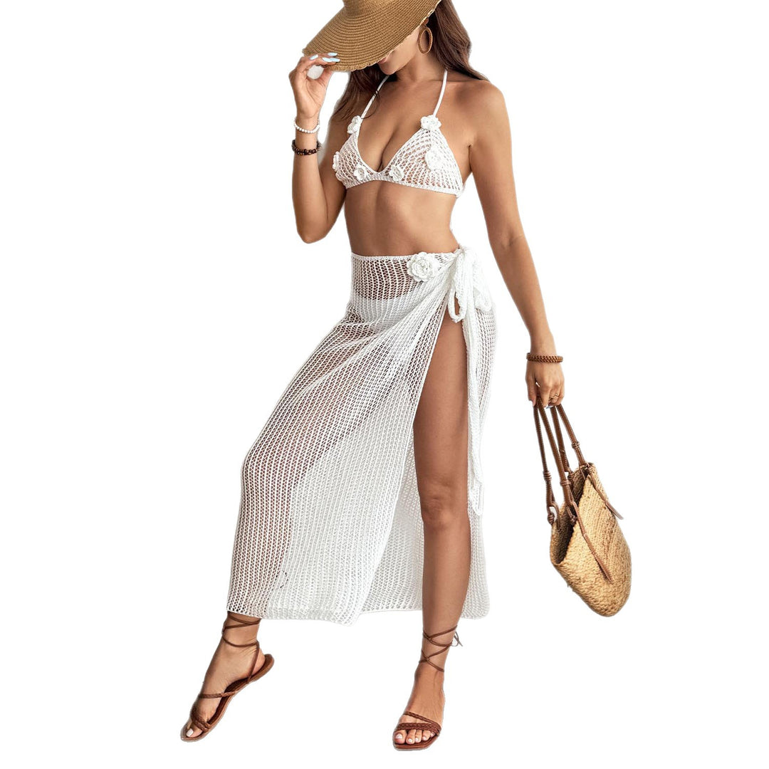 Damen Häkel-Bikini-Set mit transparentem Maxirock Echo Archiv