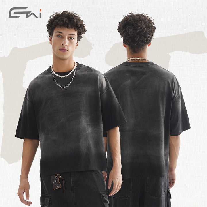 Unisex Oversized Boxy T-Shirt mit verwaschenem Dip-Dye-Effekt Echo Archiv