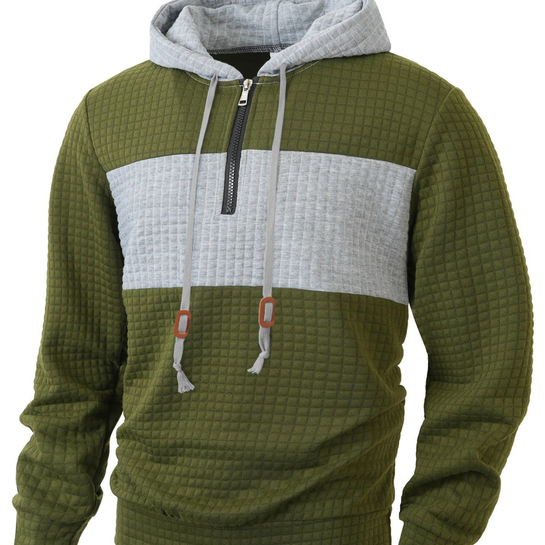 Herren Hoodie mit 1/4-Reißverschluss und strukturiertem Design Echoarchiv