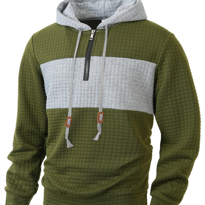 Herren Hoodie mit 1/4-Reißverschluss und strukturiertem Design Echoarchiv
