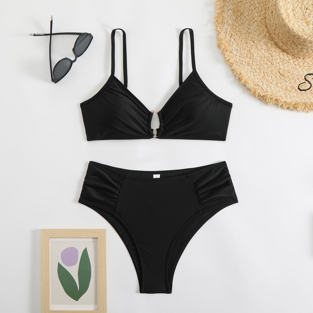 Damen modischer Triangel-Bikini mit seitlichen Raffungen Echo Archiv