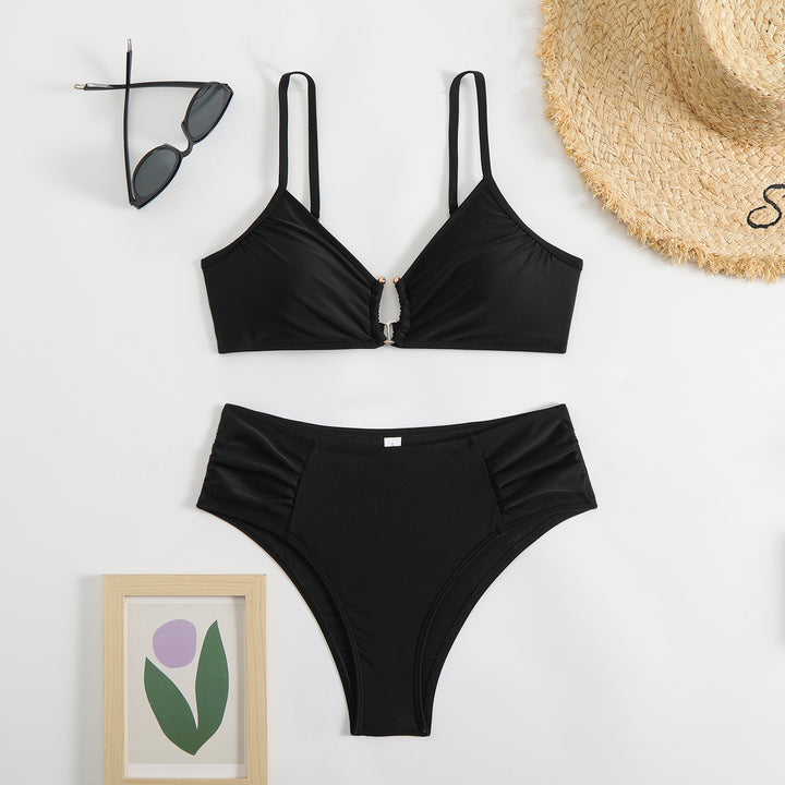 Damen modischer Triangel-Bikini mit seitlichen Raffungen Echo Archiv
